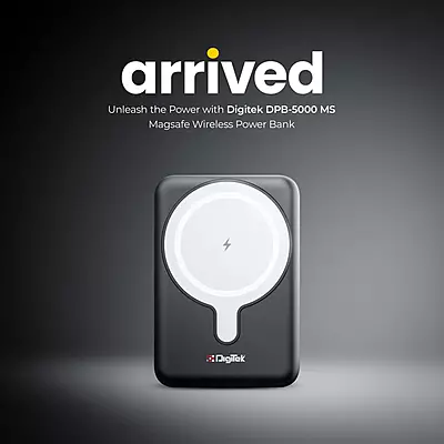 Digitek Power Bank DPB-5000 MS (15W Wireless, 20W PD, Type-C, Black)