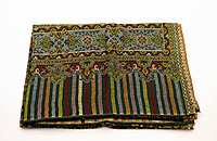 Elegant Paisley Silk Pashmina Stole, Multicolour Striped Pattern, Women's Fashion Scarf