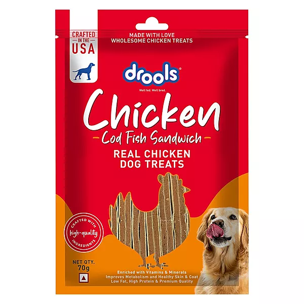 Drools Real Chicken COD Sandwich Cat Treat