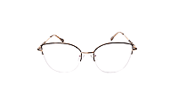 Soigné Female Medium Half Rim Cat Eye Spectacle Frame.Black&Golden