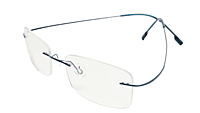 Soigné Unisex Rectangular Rimless Flexible Spectacle Frame-Blue-Medium Soigné Unisex Rectangular Rimless Flexible Spectacle Frame-Blue-Medium