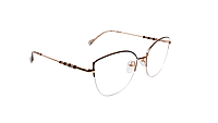 Soigné Female Medium Half Rim Cat Eye Spectacle Frame.Black&Golden