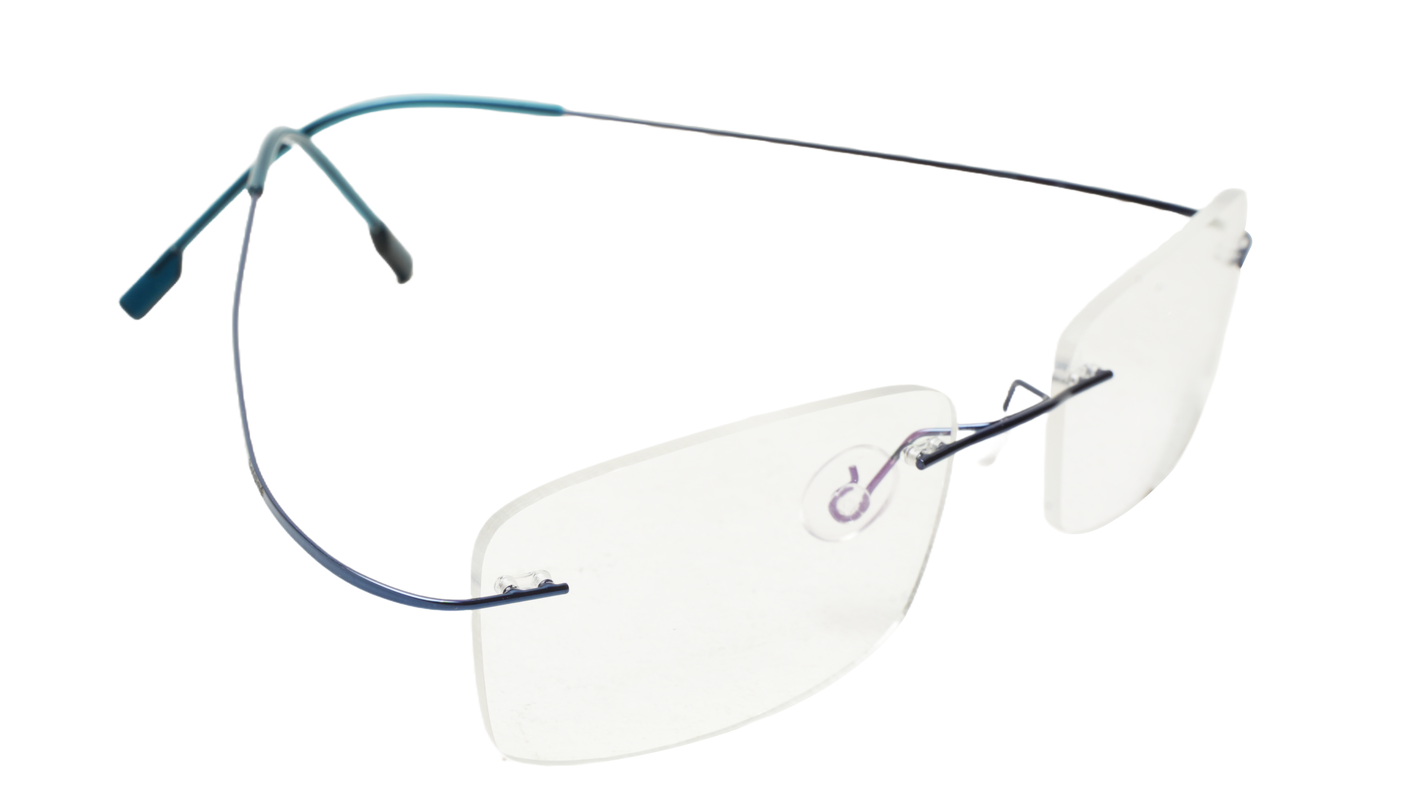 Soigné Unisex Rectangular Rimless Flexible Spectacle Frame-Blue-Medium Soigné Unisex Rectangular Rimless Flexible Spectacle Frame-Blue-Medium