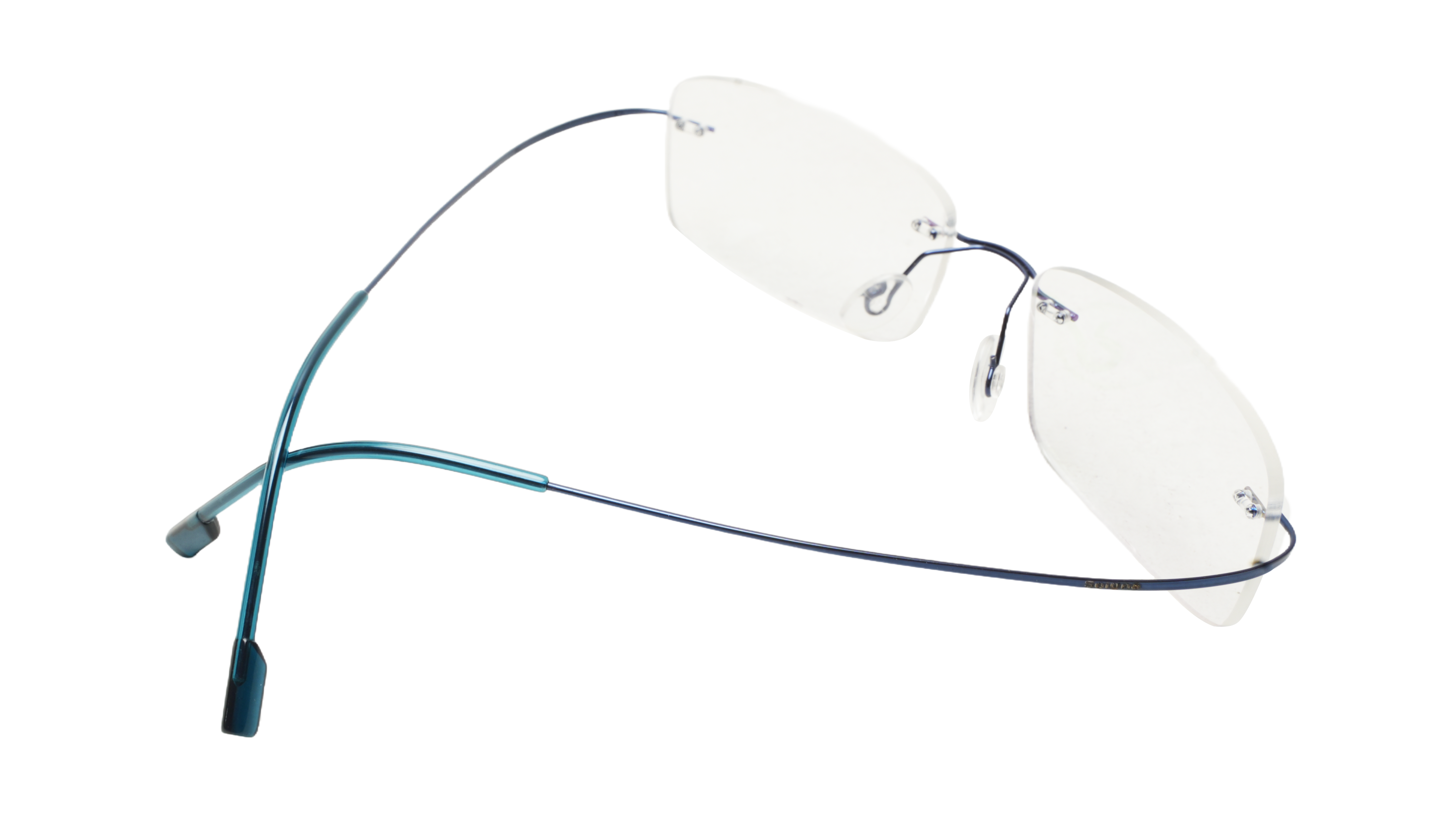 Soigné Unisex Rectangular Rimless Flexible Spectacle Frame-Blue-Medium Soigné Unisex Rectangular Rimless Flexible Spectacle Frame-Blue-Medium