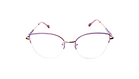Soigné Female Medium Half Rim Cat Eye Spectacle Frame.Rose Gold&Purple Soigné Female Medium Half Rim Cat Eye Spectacle Frame.Rose Gold&Purple