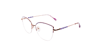 Soigné Female Medium Half Rim Cat Eye Spectacle Frame.Rose Gold&Purple Soigné Female Medium Half Rim Cat Eye Spectacle Frame.Rose Gold&Purple