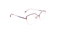 Soigné Female Medium Half Rim Cat Eye Spectacle Frame.Rose Gold&Purple Soigné Female Medium Half Rim Cat Eye Spectacle Frame.Rose Gold&Purple