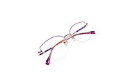Soigné Female Medium Half Rim Cat Eye Spectacle Frame.Rose Gold&Purple Soigné Female Medium Half Rim Cat Eye Spectacle Frame.Rose Gold&Purple