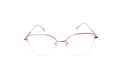 Soigné Female Medium Half Rim Cat Eye Spectacle Frame.Rose Gold