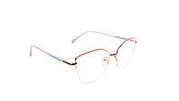 Soigné Female Medium Half Rim Cat Eye Spectacle Frame.Rose Gold Soigné Female Medium Half Rim Cat Eye Spectacle Frame.Rose Gold