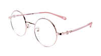 Soigné Kids Small Round Spectacle Frame.Pink&Gold.(4-9)Y-Girl