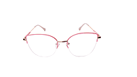 Soigné Female Medium Half Rim Cat Eye Spectacle Frame.Rose Gold&Pink Soigné Female Medium Half Rim Cat Eye Spectacle Frame.Rose Gold&Pink