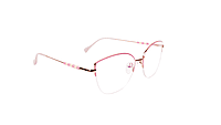 Soigné Female Medium Half Rim Cat Eye Spectacle Frame.Rose Gold&Pink Soigné Female Medium Half Rim Cat Eye Spectacle Frame.Rose Gold&Pink