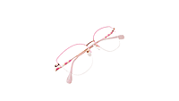 Soigné Female Medium Half Rim Cat Eye Spectacle Frame.Rose Gold&Pink Soigné Female Medium Half Rim Cat Eye Spectacle Frame.Rose Gold&Pink