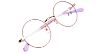 Soigné Kids Small Round Spectacle Frame.Pink&Gold.(4-9)Yr-Girl
