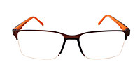 Soigné Unisex Large Half Rimmed Rectangular Spectacle Frame.Multicolor