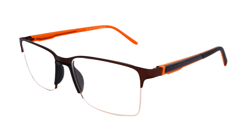 Soigné Unisex Large Half Rimmed Rectangular Spectacle Frame.Multicolor