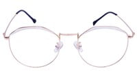 Unisex Round Spectacle Frame. Golden Color Metal Frame.