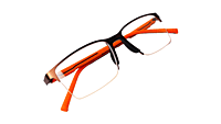 Soigné Unisex Large Half Rimmed Rectangular Spectacle Frame.Multicolor
