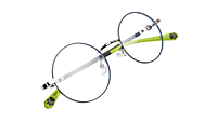 Soigné Kids Small Round Spectacle Frame.Black&Green.(4-9)Y-Unisex