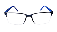 Soigné Unisex Large Half Rimmed Rectangular Spectacle Frame.Blue&Black
