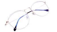 Unisex Round Spectacle Frame. Golden Color Metal Frame.