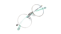 Soigné Kids Small Round Spectacle Frame.Silver&Green.(4-9)Y-Unisex