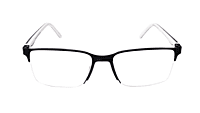 Soigné Unisex Half Rimmed Rectangular Spectacle Frame.Black&White-Large Soigné Unisex Half Rimmed Rectangular Spectacle Frame.Black&White-Large