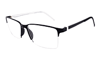 Soigné Unisex Half Rimmed Rectangular Spectacle Frame.Black&White-Large Soigné Unisex Half Rimmed Rectangular Spectacle Frame.Black&White-Large