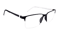 Soigné Unisex Half Rimmed Rectangular Spectacle Frame.Black&White-Large Soigné Unisex Half Rimmed Rectangular Spectacle Frame.Black&White-Large