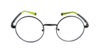 Soigné Kids Small Round Spectacle Frame.Black&Green.(4-9)Yr-Unisex