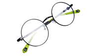 Soigné Kids Small Round Spectacle Frame.Black&Green.(4-9)Yr-Unisex