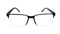 Soigné Unisex Half Rimmed Rectangular Spectacle Frame.Black&Gray-Large