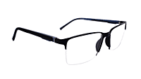 Soigné Unisex Half Rimmed Rectangular Spectacle Frame.Black&Gray-Large