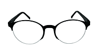 Soigné Unisex Black Half Rim Round Spectacle Frame-Medium