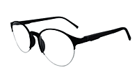 Soigné Unisex Black Half Rim Round Spectacle Frame-Medium