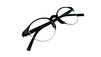 Soigné Unisex Black Half Rim Round Spectacle Frame-Medium
