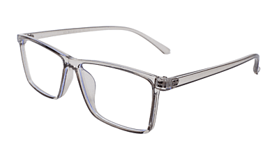 Soigné Unisex Rectangular Spectacle Frame.See Through Grey-Large Soigné Unisex Rectangular Spectacle Frame.See Through Grey-Large