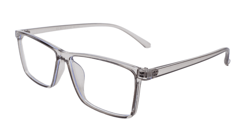 Soigné Unisex Rectangular Spectacle Frame.See Through Grey-Large Soigné Unisex Rectangular Spectacle Frame.See Through Grey-Large