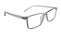 Soigné Unisex Rectangular Spectacle Frame.See Through Grey-Large Soigné Unisex Rectangular Spectacle Frame.See Through Grey-Large