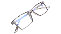 Soigné Unisex Rectangular Spectacle Frame.See Through Grey-Large Soigné Unisex Rectangular Spectacle Frame.See Through Grey-Large