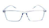 Soigné Unisex Rectangular Spectacle Frame.See Through Blue-Large