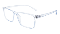 Soigné Unisex Rectangular Spectacle Frame.See Through Blue-Large