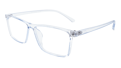 Soigné Unisex Rectangular Spectacle Frame.See Through Blue-Large Soigné Unisex Rectangular Spectacle Frame.See Through Blue-Large