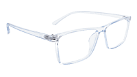 Soigné Unisex Rectangular Spectacle Frame.See Through Blue-Large