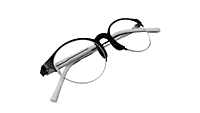 Soigné Unisex Black&White Half Rim Round Spectacle Frame-Medium