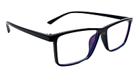 Soigné Unisex Rectangular Spectacle Frame.Black-Large