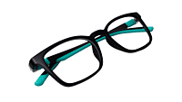 Soigné Kids&Teens Square Spectacle Frame-Black&Green.(6-13)Y-Unisex