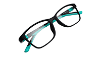 Soigné Kids Rectangular Spectacle Frame.Black&Green.(5-11)Y-Unisex Soigné Kids Rectangular Spectacle Frame.Black&Green.(5-11)Y-Unisex