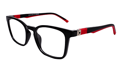Soigné Kids&Teens Square Spectacle Frame-Black&Red.(6-13)Y-Unisex